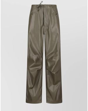 DARKPARK Faux Leather Relaxed-Fit Wide-Leg Trousers - Multicolour