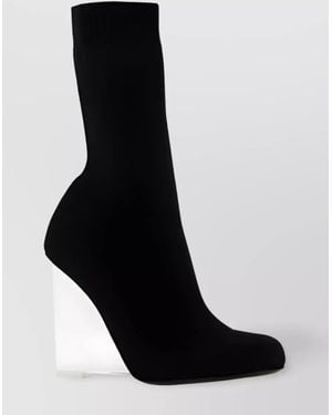 McQueen 105Mm Slip-On Calf Leather Boots - Black
