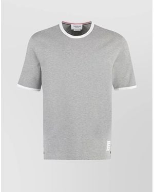 Thom Browne Ringer T-Shirt Medium Weight Jersey - Gray