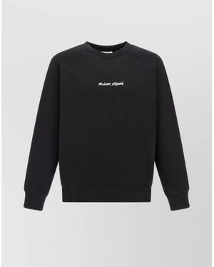 Maison Kitsuné Cotton Logo Embroidery Sweatshirt - Black