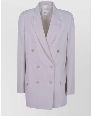 Maison Margiela Double Breasted Blazer Tailored Fit - Purple
