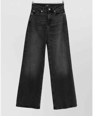 7 For All Mankind Denim Straight-Leg Jeans - Black