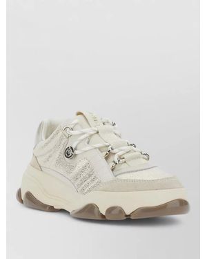 Pinko Athena Sneakers Metallic Finish Chunky Sole - White