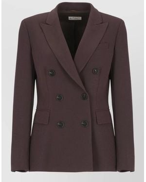 Alberto Biani Double-Breasted Suit Jacket - Brown