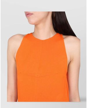 Lanvin Round Neck Maxi Dress - Orange
