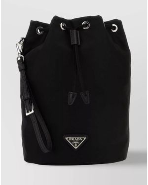 Prada Bucket Nylon Bucket Bag - Black