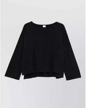 C.t. Plage Cashmere Blend Boat Neck Long-Sleeve Sweatshirt - Black