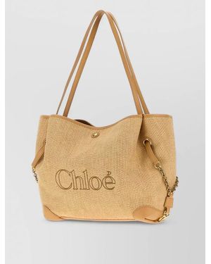 Chloé Clover Raffia Tote Bag - Natural