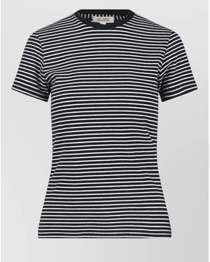 Nili Lotan Striped Short Sleeve T-Shirt - Black