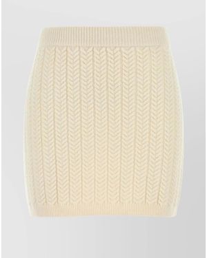 Sportmax Wool Mini Skirt - Natural