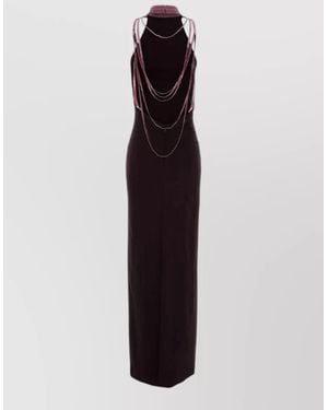 The Attico Stretch Crepe Maxi Dress - Purple