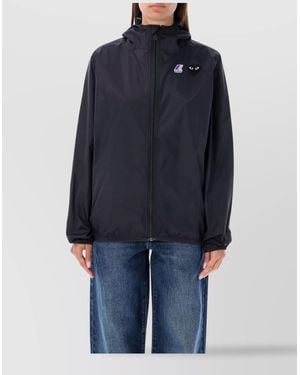 COMME DES GARÇONS PLAY Full Zip Hoodie Elastic Cuffs - Blue