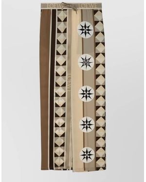 Loewe Geometric Pattern Trousers Comfortable Fit Style - Metallic