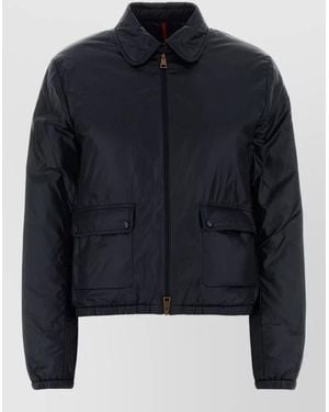 Moncler Nylon Lanset Cropped Down Jacket - Blue