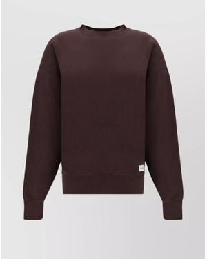 Saint Laurent Cotton Crew Neck Sweatshirt - Purple