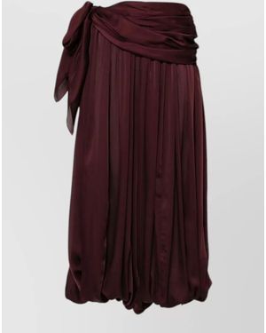 Zimmermann Luna Silk Skirt High Waist Draped - Purple