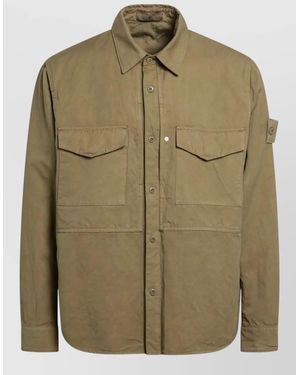 Stone Island Long Sleeve Shirt Chest Pockets - Green