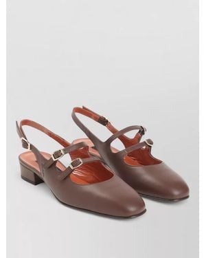 CAREL PARIS Leather Slingback Pumps - Brown