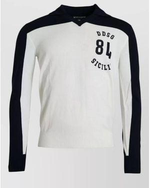 Dolce & Gabbana Sicilia Henley Knit Long Sleeve Top - Black
