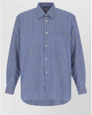 Comme des Garçons Striped Cotton Shirt - Blue