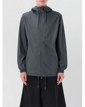 Rains Storm Hooded Jacket Waterproof Performance - Blue