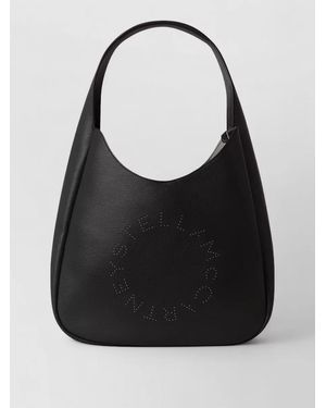 Stella McCartney Logo Studded Large Hobo Bag - Black