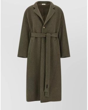 Fear Of God Long Length Belted Coat With Back Vent - Green