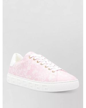 Versace Barocco Greca Sneaker Low Top Rubber Sole - Pink