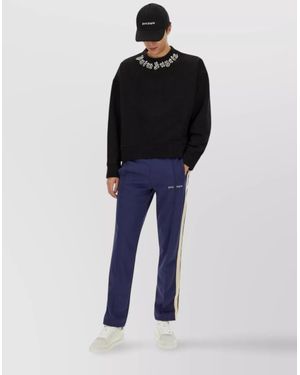 Palm Angels Logo Crew Neck Sweater - Blue