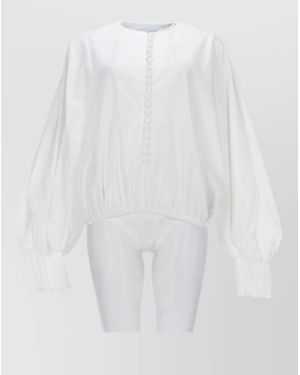 Balmain Cotton Batwing-Sleeve Shirt - White