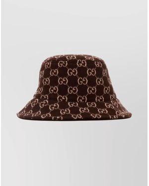 Gucci Soft Wool Blend Bucket Hat Design - Brown