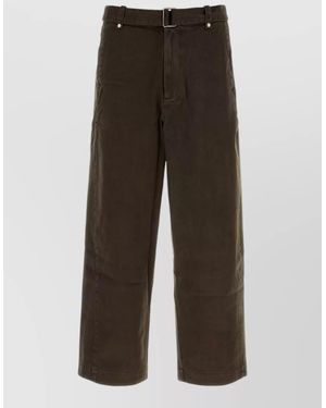 Entire studios Cotton Gully Pant Wide Leg Belt Loops - Brown