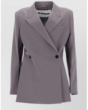 Jil Sander Wool Double-Breasted Blazer - Grey