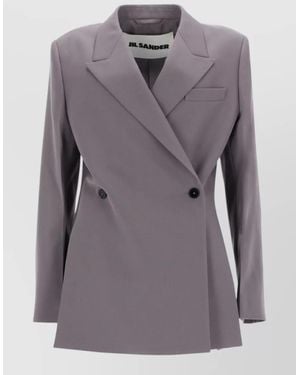 Jil Sander Wool Double-Breasted Blazer - Gray