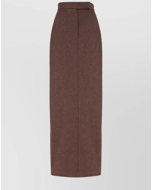Max Mara Denim High-Rise Skirt - Brown