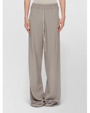 Rick Owens Wide Leg Pants Side Pockets Seams - Gray