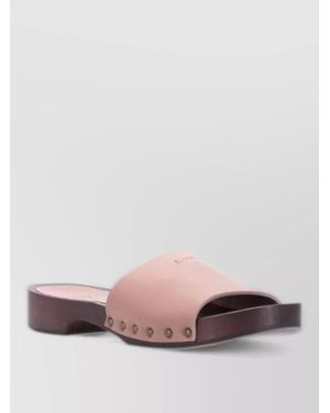 LA ROSE Leather Sandals Flat Sole Open Toe - Pink