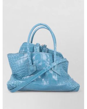 The Attico La Passeggiata Mini Croc Print Tote Bag - Blue