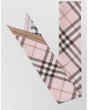 Burberry Lightweight Check Pattern Scarf For Neck - Pink