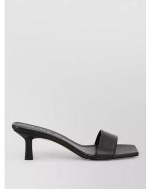Aeyde Leather Heeled Mules - Black