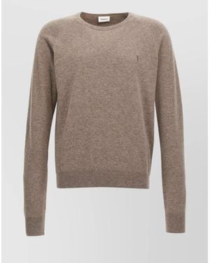 Saint Laurent Cashmere Crewneck Jumper - Natural