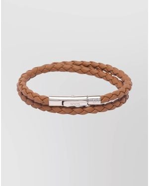 Tod's Braided Double Wrap Woven Bracelets - Brown