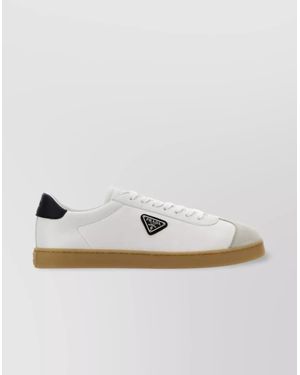 Prada Leather Low-Top Trainers - Metallic