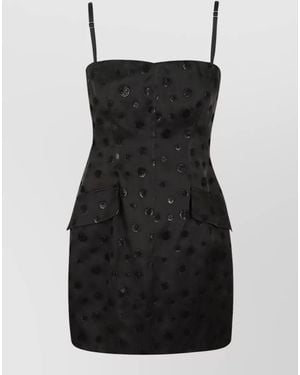 Max Mara Mini Dress Polka Dots Side Pockets - Black