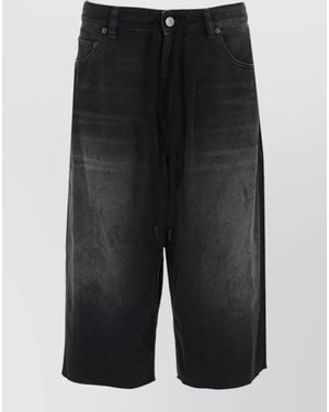 MM6 by Maison Margiela Denim Jeans Frayed Hem Five Pocket - Black