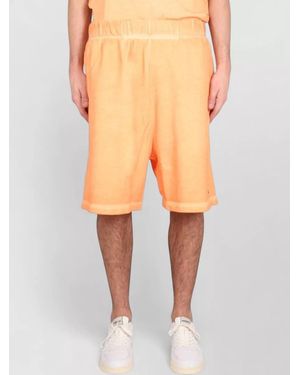 Marcelo Burlon Bermuda Shorts Logo Detail Elastic Waistband - Orange