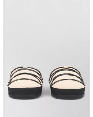 Moon Boot Slipper Shoe Round Toe Rope Contrast Sole - Multicolour