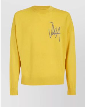 JW Anderson Wool Ribbed Crewneck Jumper - Yellow