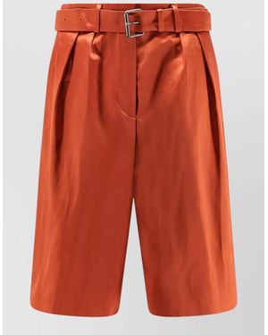 Dries Van Noten High Waist Bermuda Shorts Cotton Blend - Orange