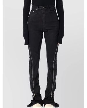 Rick Owens High Waist Flared Pants Full Length - Blue